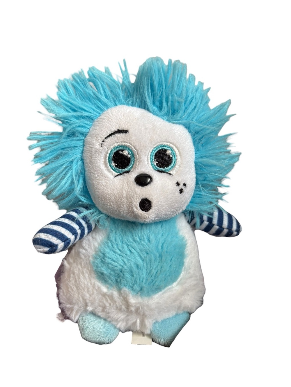 3/$25 Ganz HairBrains Blue & White Plush Stuffed Animal 7” Cute Collectible Toy